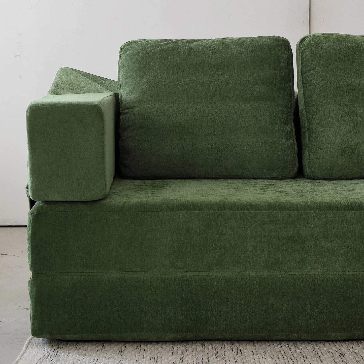 Divano letto trasformabile imbottito 70.87, poltrona trasformabile, comodo divano per soggiorno, camera da letto, tessuto ciniglia