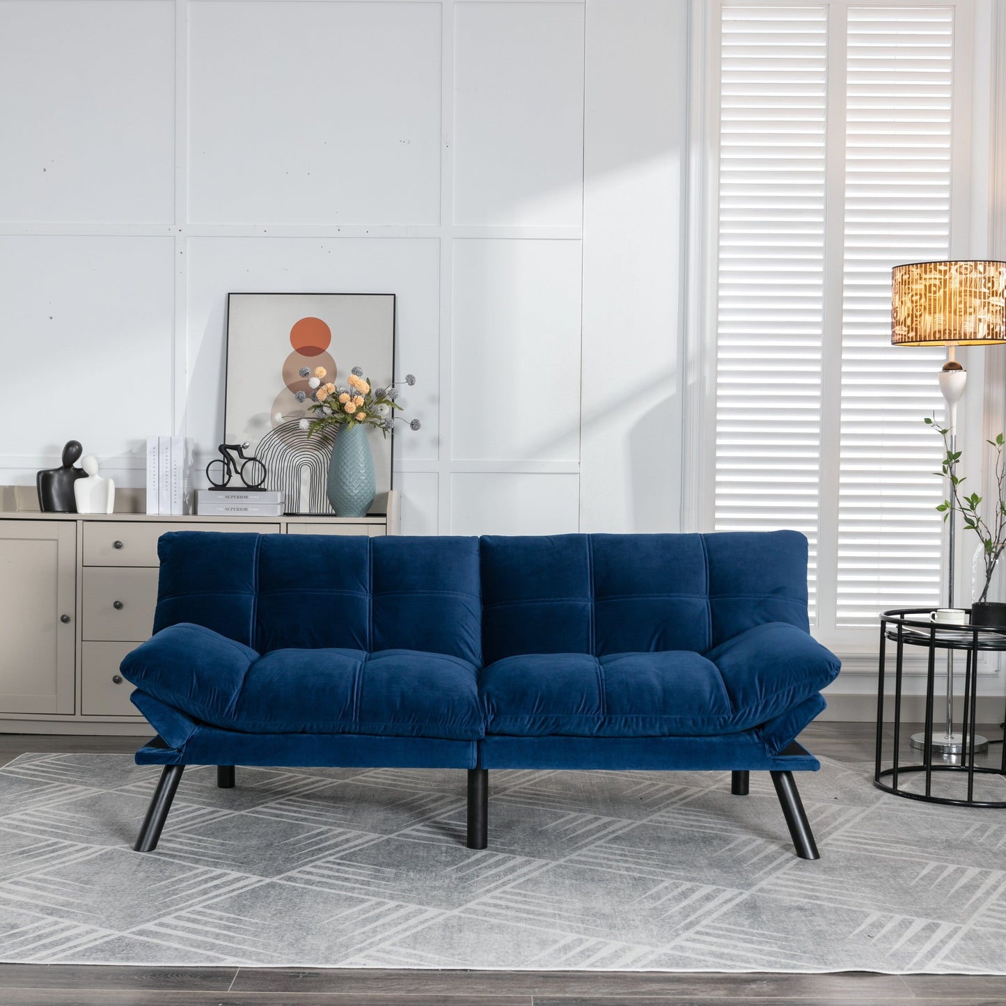 Divano moderno convertibile in tessuto da 70,9'' con schienale regolabile