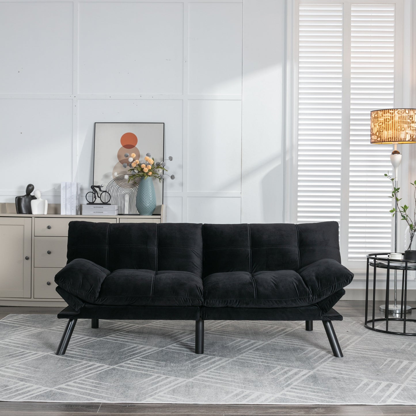 Divano moderno convertibile in tessuto da 70,9'' con schienale regolabile