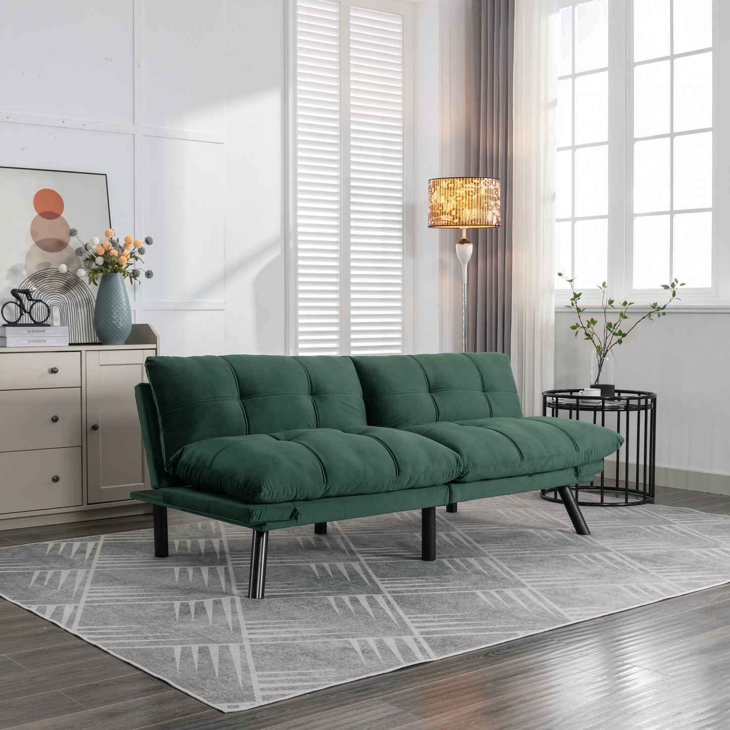 Divano moderno convertibile in tessuto da 70,9'' con schienale regolabile