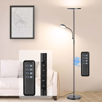 Lampada da terra Torchiere a 70 LED con controllo touch e telecomando - N/D