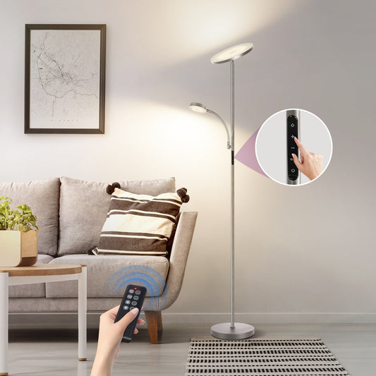 Lampada da terra Torchiere a 70 LED con controllo touch e telecomando - N/D