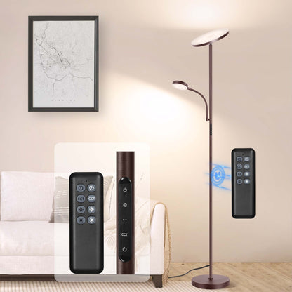 Lampada da terra Torchiere a 70 LED con controllo touch e telecomando - N/D