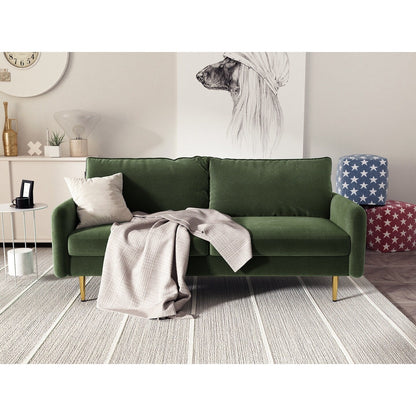 Divano con braccioli quadrati in velluto da 70''