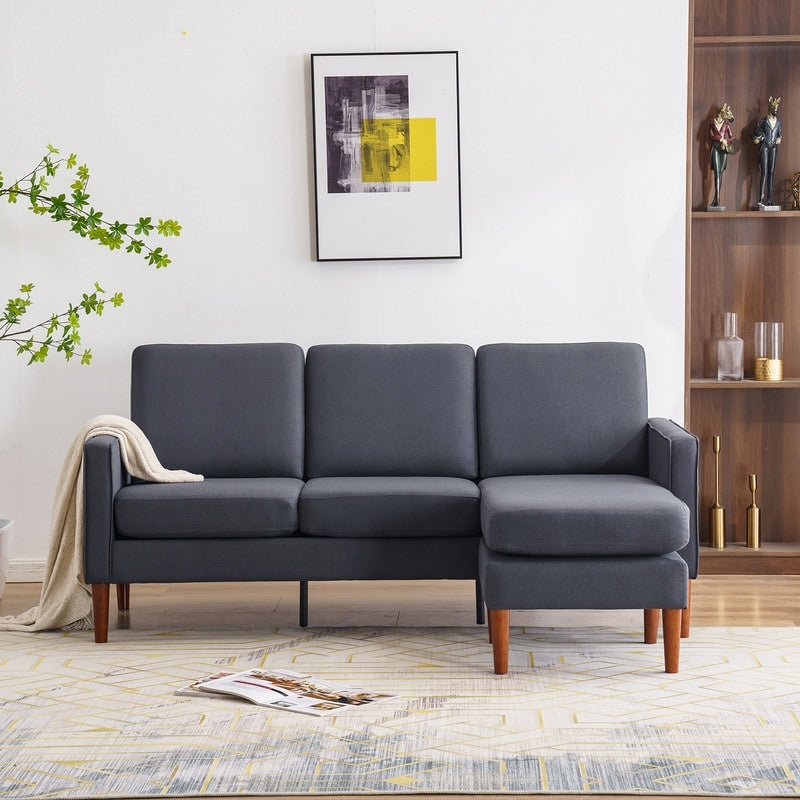 Divano modulare da interno per 3 persone con bracciolo americano in lino da 71,65 W. con pedale Concubine, colore beige