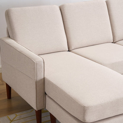 Divano modulare da interno per 3 persone con bracciolo americano in lino da 71,65 W. con pedale Concubine, colore beige
