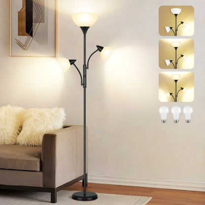 Lampada da terra moderna Torchiere da 71'' con luci di lettura regolabili - N/D