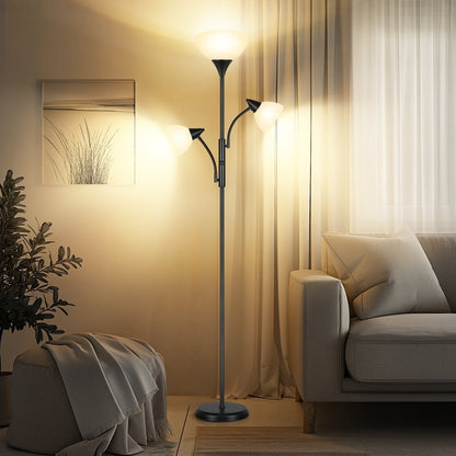 Lampada da terra moderna Torchiere da 71'' con luci di lettura regolabili - N/D