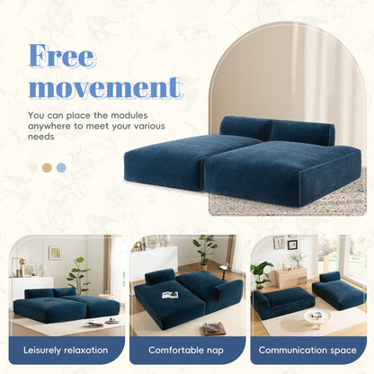 72 Divano letto modulare oversize imbottito in schiuma compressa