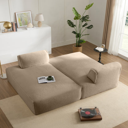 72 Divano letto modulare oversize imbottito in schiuma compressa