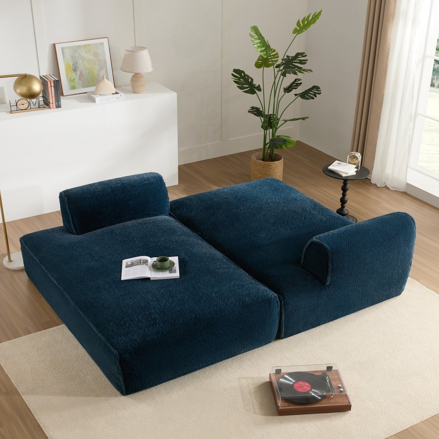 72 Divano letto modulare oversize imbottito in schiuma compressa