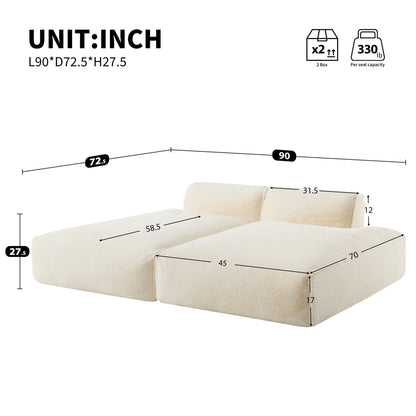 72 Divano letto modulare oversize imbottito in schiuma compressa
