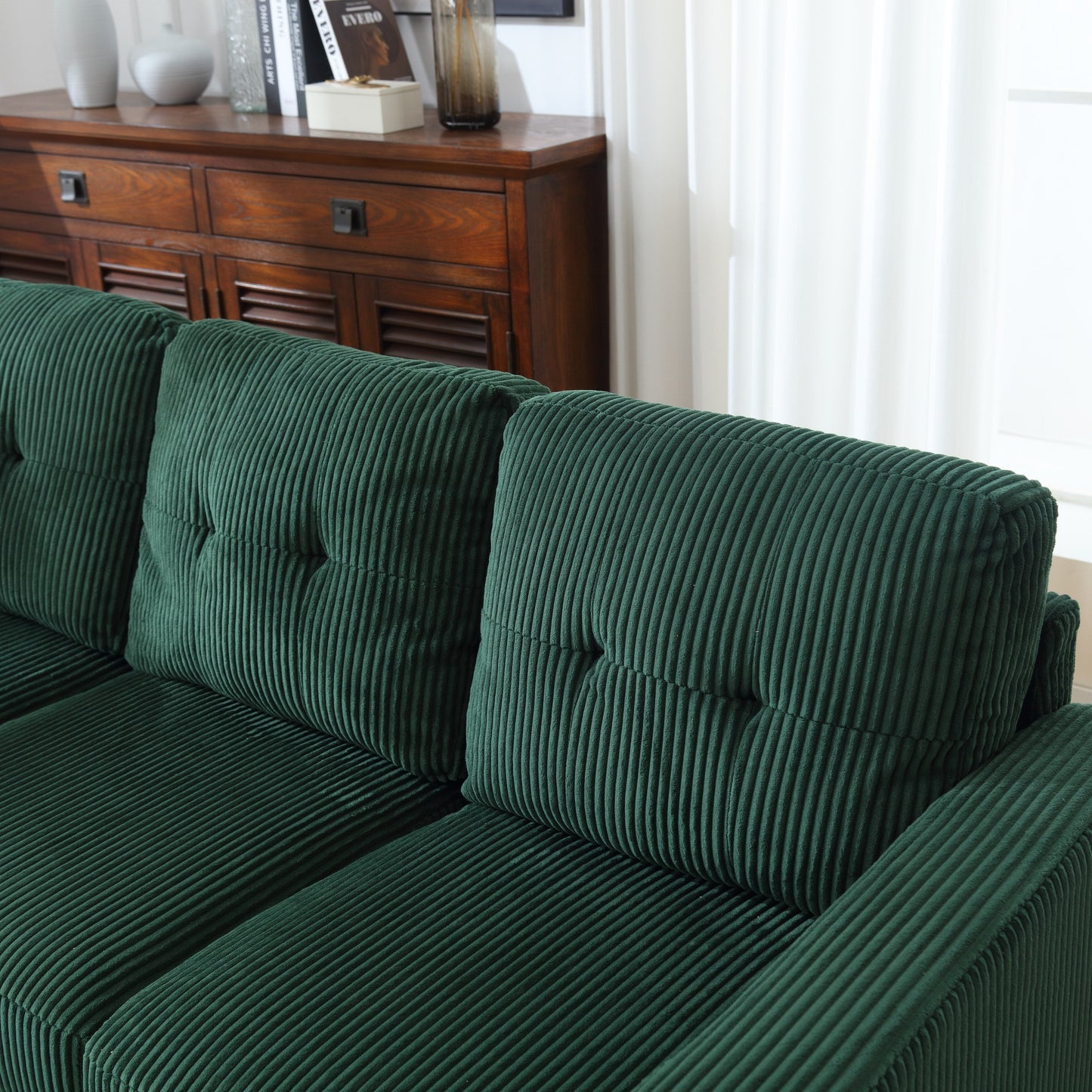 Divano a 3 posti a L in velluto da 73,62'' con chaise longue reversibile, facile da montare e design adatto agli animali domestici
