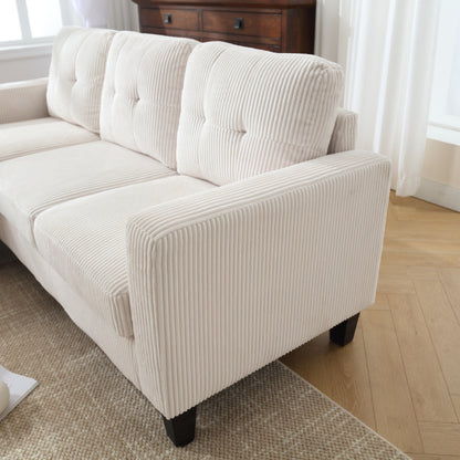 Divano a L in velluto da 73,62'' con chaise longue reversibile e facile da montare