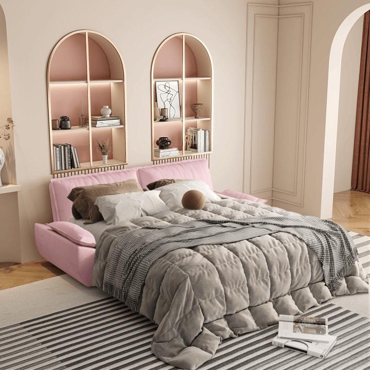 Divano letto trasformabile Queen 73 - Divano letto estraibile 3 in 1, rivestimento in velluto, divanetto salvaspazio per piccoli spazi