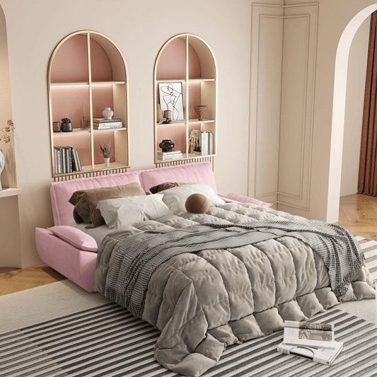 Divano letto trasformabile Queen 73 - Divano letto estraibile 3 in 1, rivestimento in velluto, divanetto salvaspazio per piccoli spazi