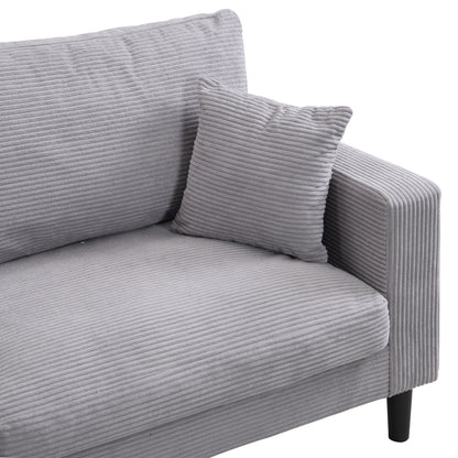 Divano a 3 posti ad alta resilienza da 74 pollici con struttura in legno, comodo e moderno, imbottito, grigio chiaro
