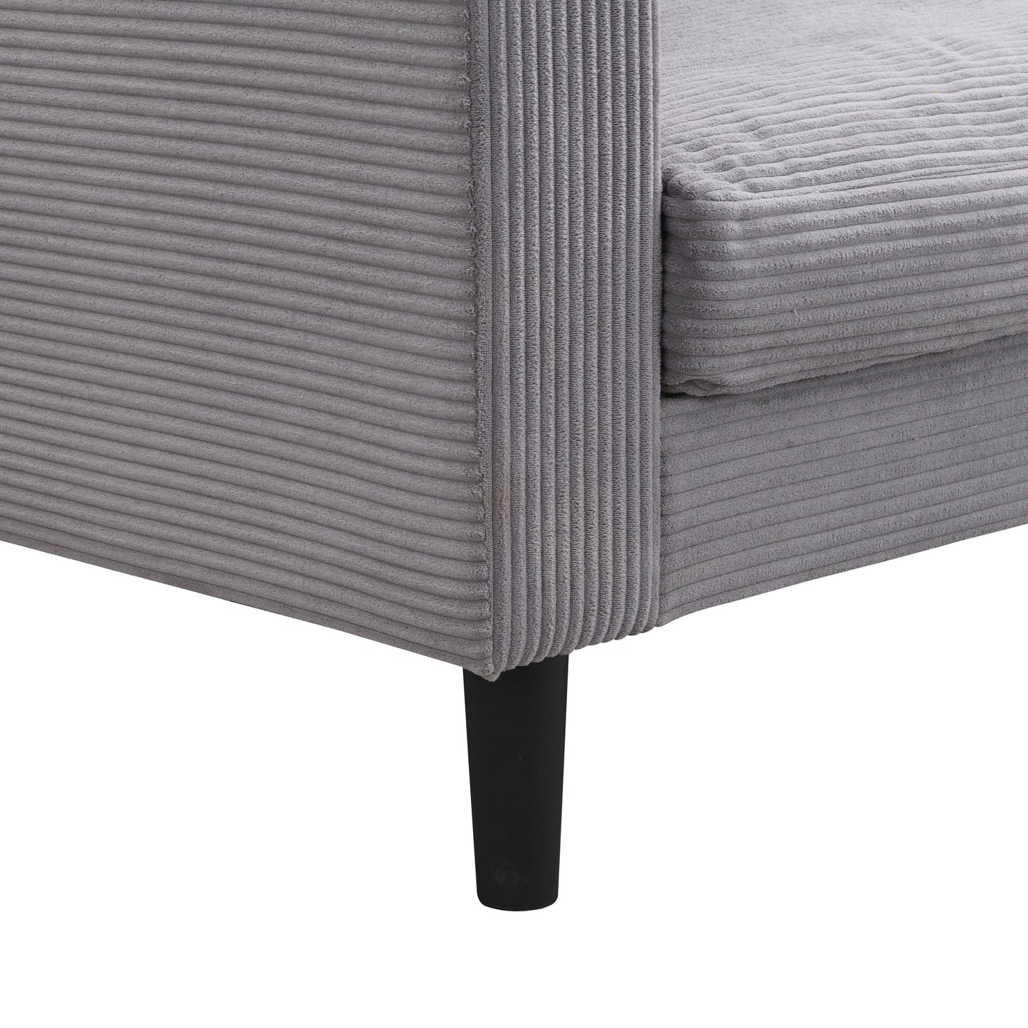 Divano a 3 posti ad alta resilienza da 74 pollici con struttura in legno, comodo e moderno, imbottito, grigio chiaro