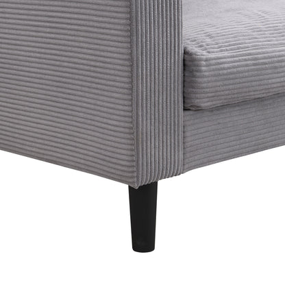 Divano a 3 posti ad alta resilienza da 74 pollici con struttura in legno, comodo e moderno, imbottito, grigio chiaro