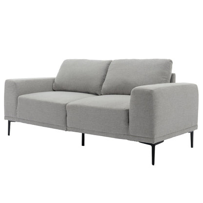 Divano a due posti in tessuto da 74,8'' con cuscini rimovibili, gambe in metallo e braccioli quadrati contemporanei