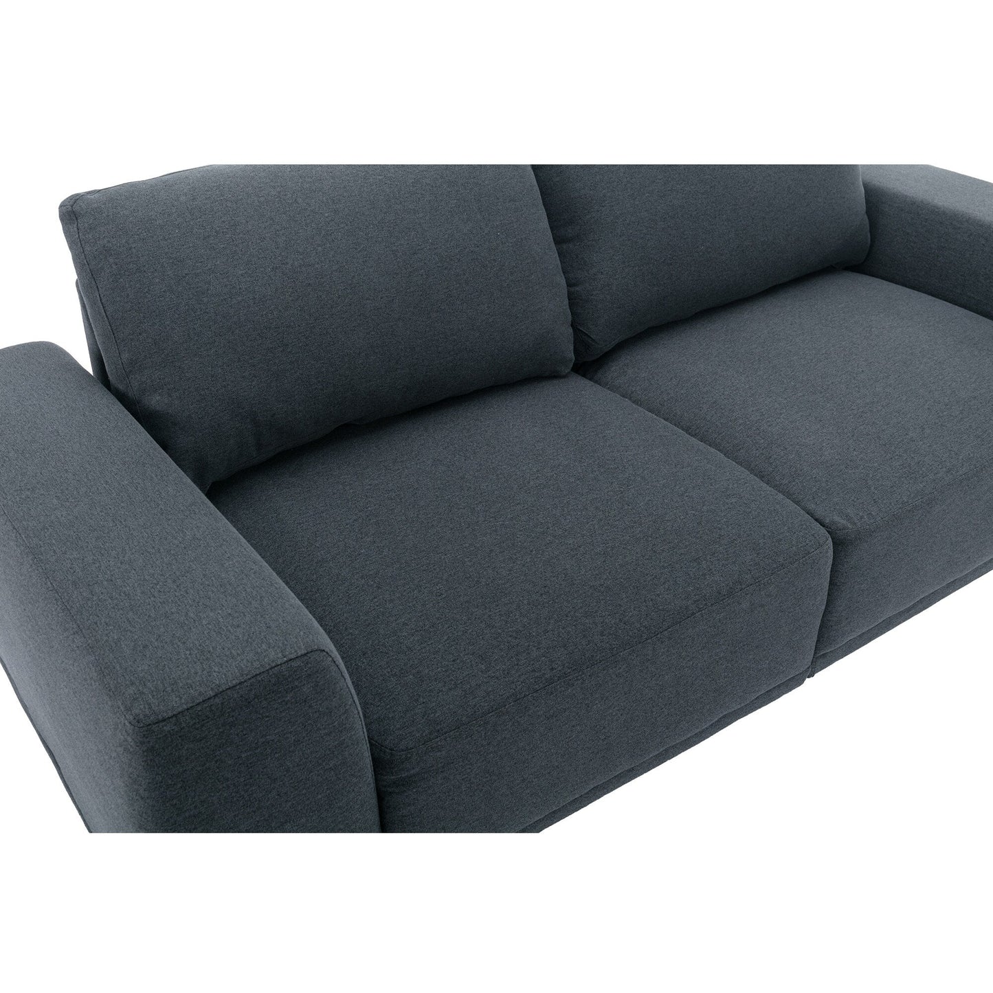 Divano a due posti in tessuto da 74,8'' con cuscini rimovibili, gambe in metallo e braccioli quadrati contemporanei
