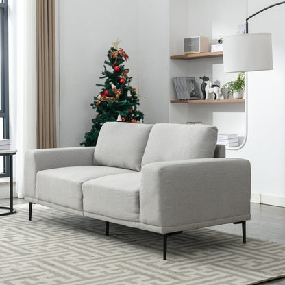 Divano a due posti in tessuto da 74,8'' con cuscini rimovibili, gambe in metallo e braccioli quadrati contemporanei