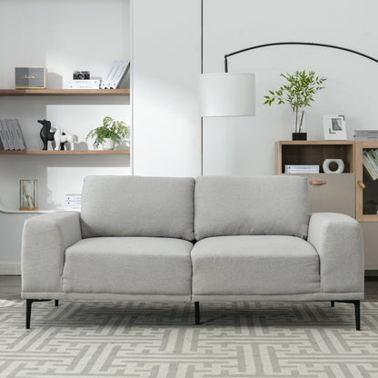 Divano a due posti in tessuto da 74,8'' con cuscini rimovibili, gambe in metallo e braccioli quadrati contemporanei