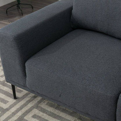 Divano a due posti in tessuto da 74,8'' con cuscini rimovibili, gambe in metallo e braccioli quadrati contemporanei