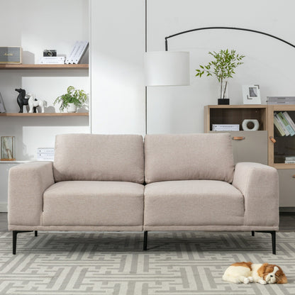 Divano a due posti in tessuto da 74,8'' con cuscini rimovibili, gambe in metallo e braccioli quadrati contemporanei