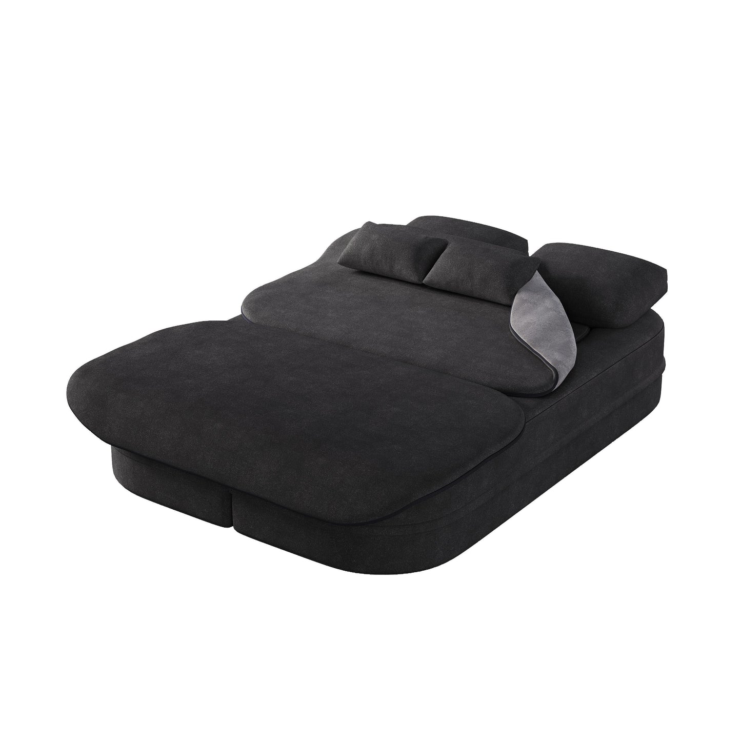 Divano letto pieghevole 2 in 1 in ciniglia con coperta per soggiorno