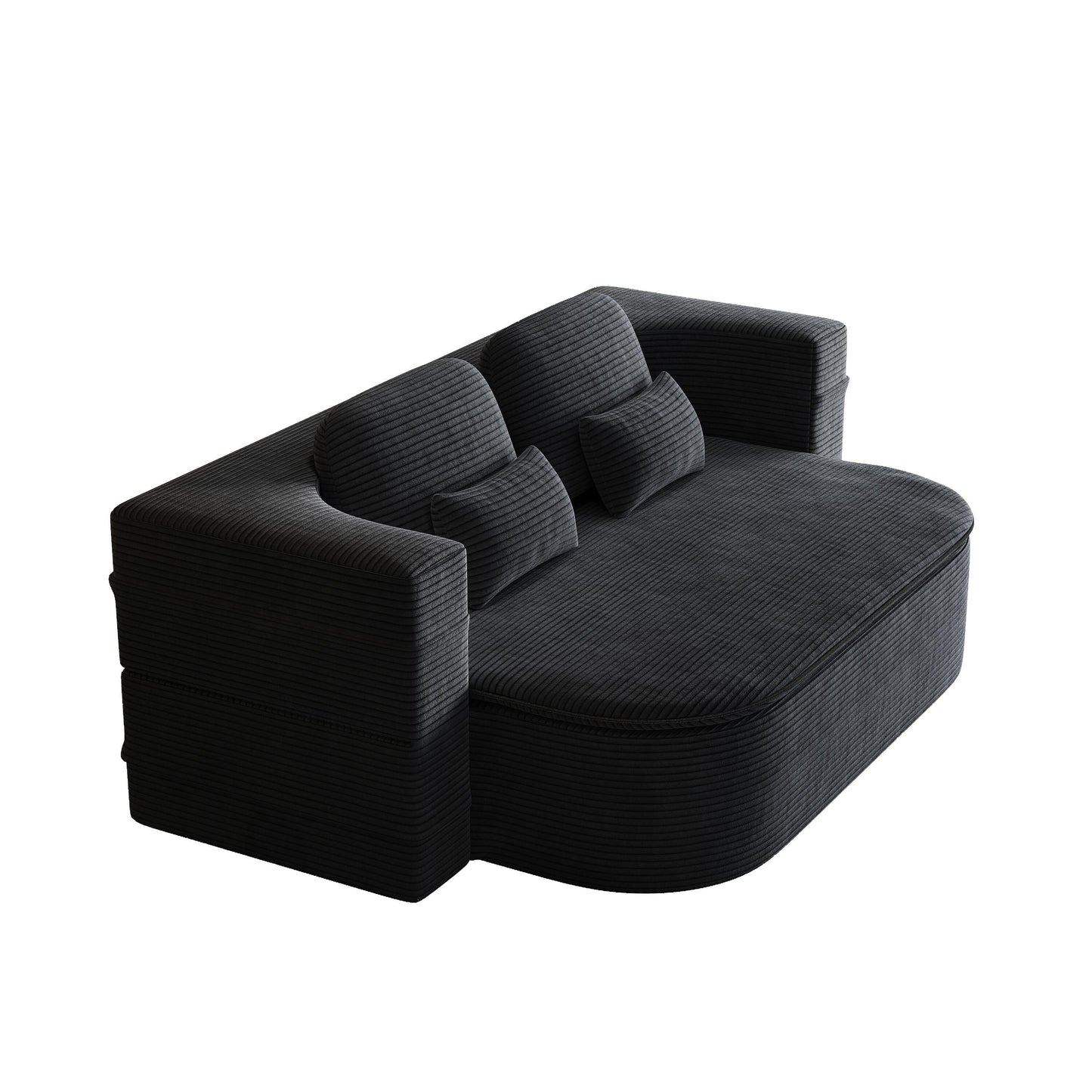 Divano letto pieghevole 2 in 1 in velluto a coste con coperta per soggiorno