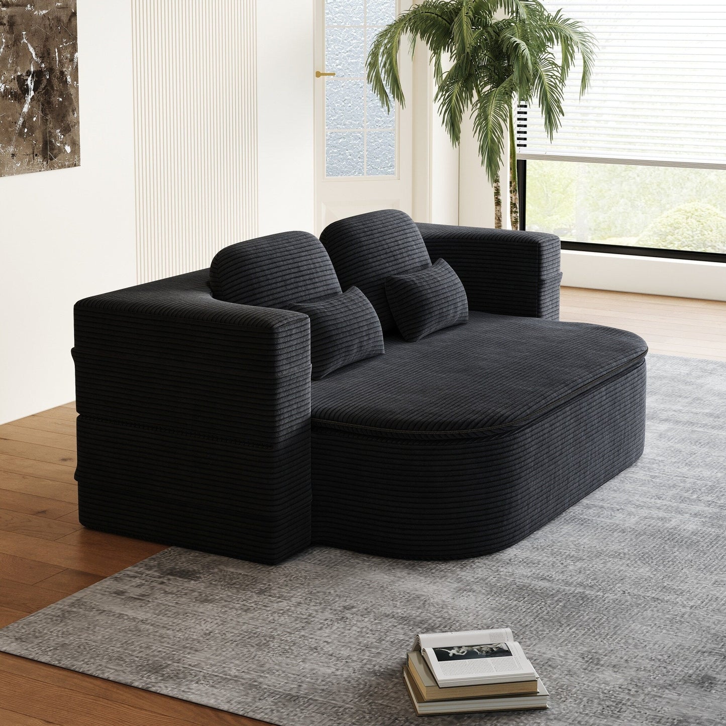 Divano letto pieghevole convertibile 2 in 1 da 75'' in schiuma con coperta multifunzionale