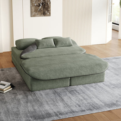 Divano letto pieghevole convertibile 2 in 1 da 75'' in schiuma con coperta multifunzionale