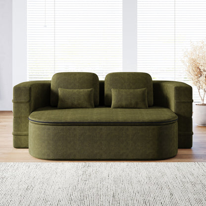 Divano letto pieghevole 2 in 1 da 75'', divano letto trasformabile in ciniglia di schiuma con coperta multifunzionale, divano da salotto