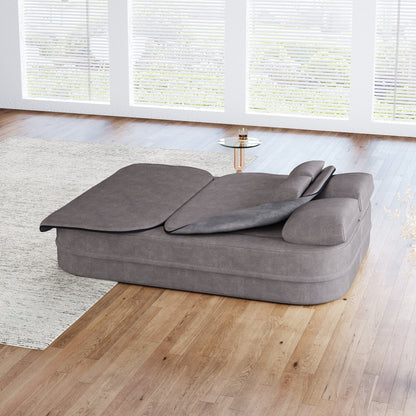 Divano letto pieghevole 2 in 1 da 75'', divano letto trasformabile in ciniglia di schiuma con coperta multifunzionale, divano da salotto