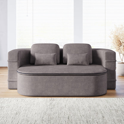 Divano letto pieghevole 2 in 1 da 75'', divano letto trasformabile in ciniglia di schiuma con coperta multifunzionale, divano da salotto