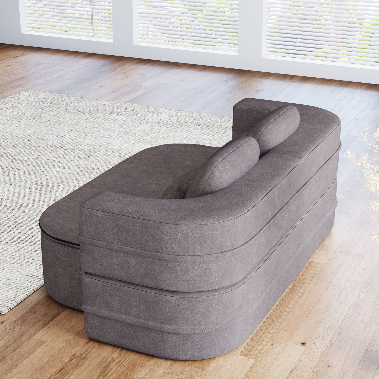 Divano letto pieghevole 2 in 1 da 75'', divano letto trasformabile in ciniglia di schiuma con coperta multifunzionale, divano da salotto