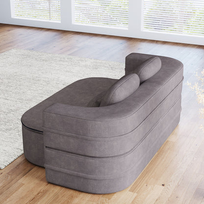 Divano letto pieghevole 2 in 1 da 75'', divano letto trasformabile in ciniglia di schiuma con coperta multifunzionale, divano da salotto