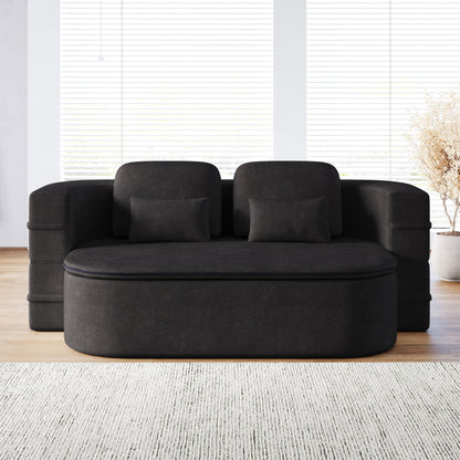 Divano letto pieghevole 2 in 1 da 75'', divano letto trasformabile in ciniglia di schiuma con coperta multifunzionale, divano da salotto