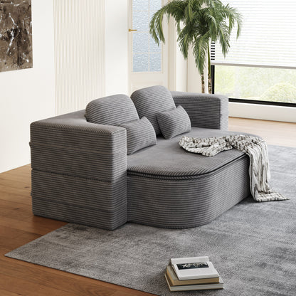 Divano pieghevole 2 in 1 da 75'', divano letto trasformabile in schiuma con coperta multifunzionale, divano da pavimento