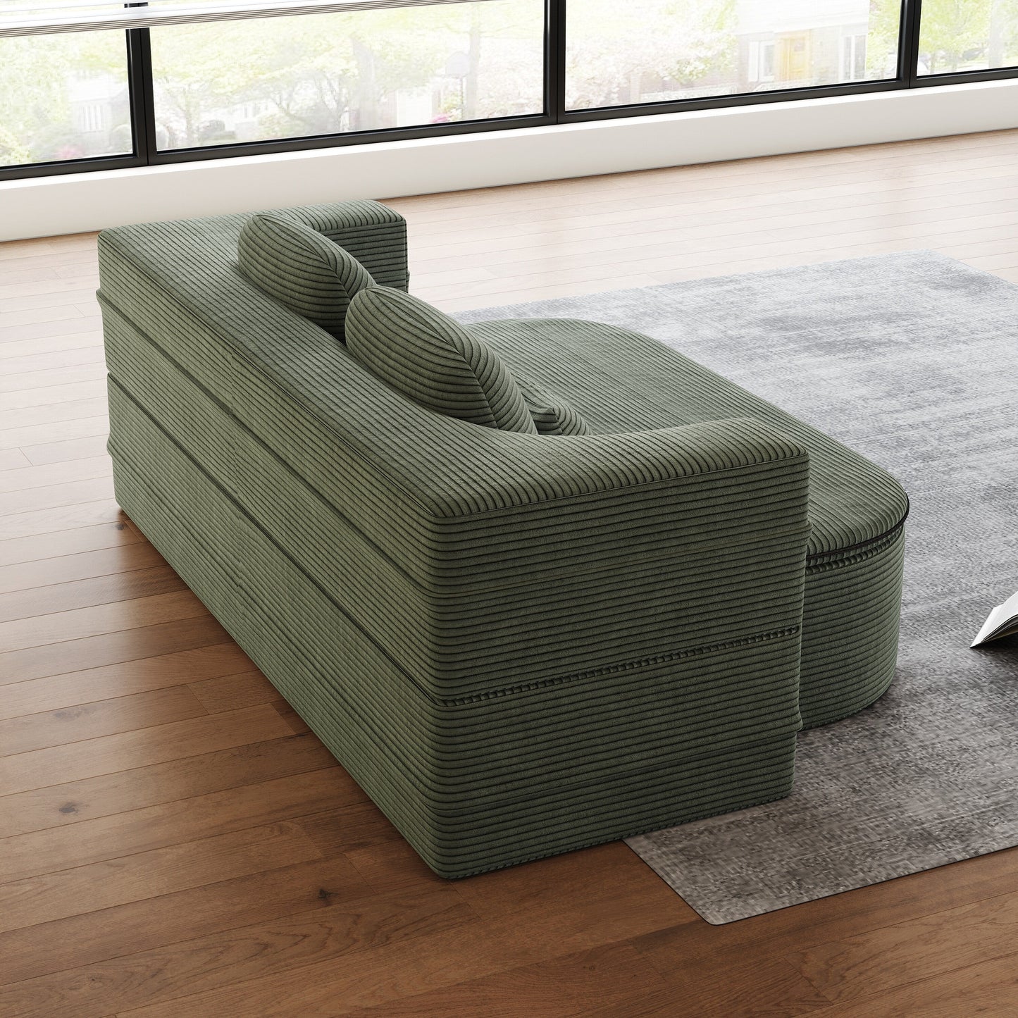 Divano pieghevole 2 in 1 da 75'', divano letto trasformabile in schiuma con coperta multifunzionale, divano da pavimento