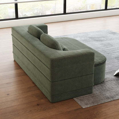 Divano pieghevole 2 in 1 da 75'', divano letto trasformabile in schiuma con coperta multifunzionale, divano da pavimento