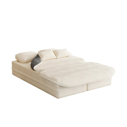 Divano pieghevole 2 in 1 da 75'', divano letto trasformabile in schiuma con coperta multifunzionale, divano da pavimento