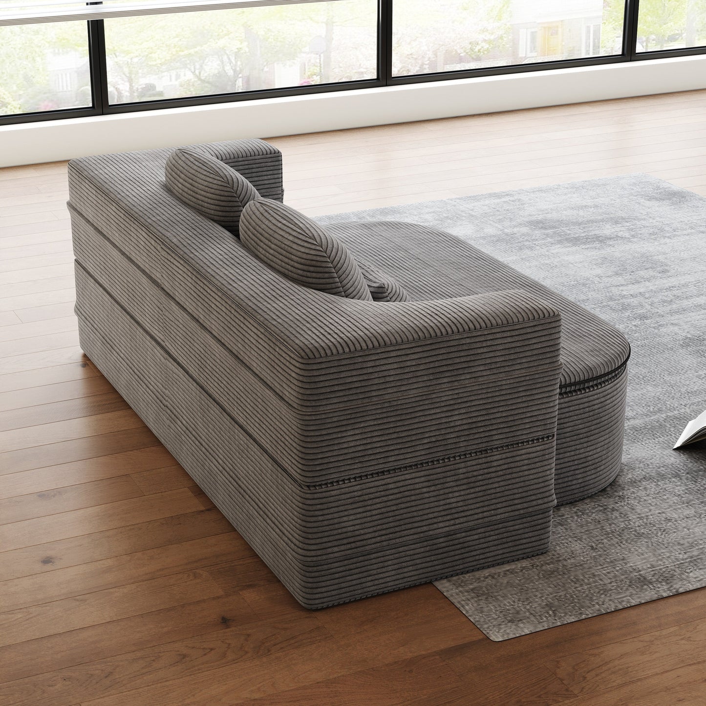 Divano pieghevole 2 in 1 da 75'', divano letto trasformabile in schiuma con coperta multifunzionale, divano da pavimento