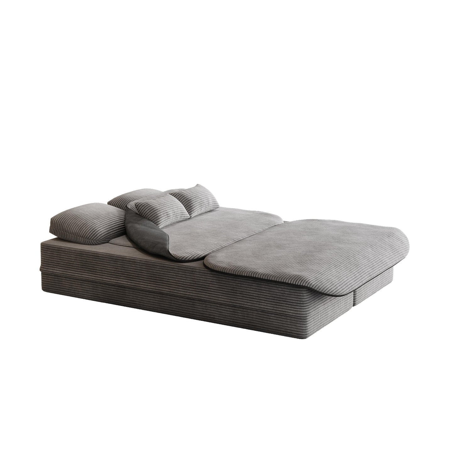 Divano pieghevole 2 in 1 da 75'', divano letto trasformabile in schiuma con coperta multifunzionale, divano da pavimento