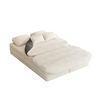 Divano pieghevole 2 in 1 da 75'', divano letto trasformabile in schiuma con coperta multifunzionale, divano da pavimento