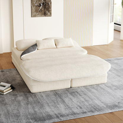 Divano pieghevole 2 in 1 da 75'', divano letto trasformabile in schiuma con coperta multifunzionale, divano da pavimento