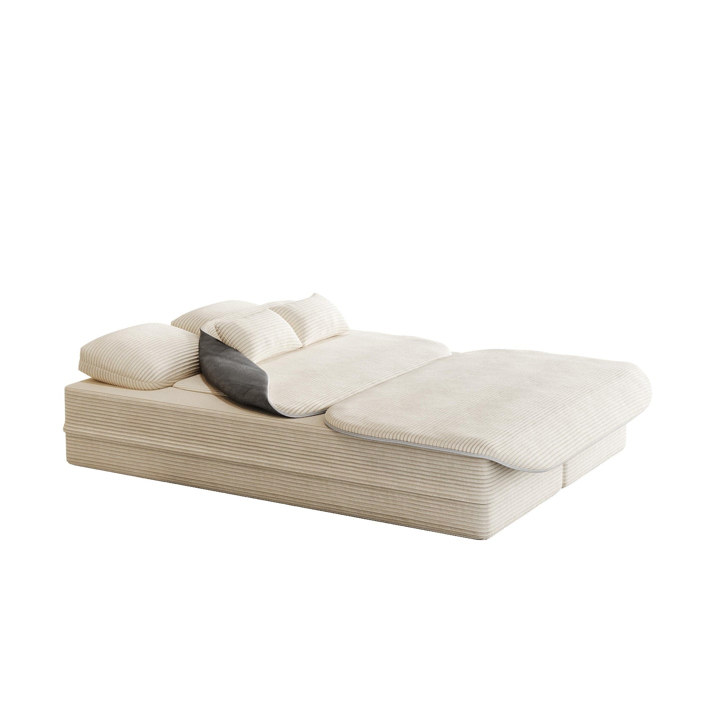 Divano pieghevole 2 in 1 da 75'', divano letto trasformabile in schiuma con coperta multifunzionale, divano da pavimento