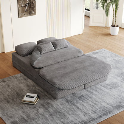 Divano pieghevole 2 in 1 da 75'', divano letto trasformabile in schiuma con coperta multifunzionale, divano da pavimento