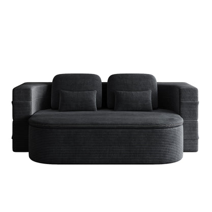 Divano pieghevole 2 in 1 da 75'', divano letto trasformabile in schiuma con coperta multifunzionale, divano da pavimento